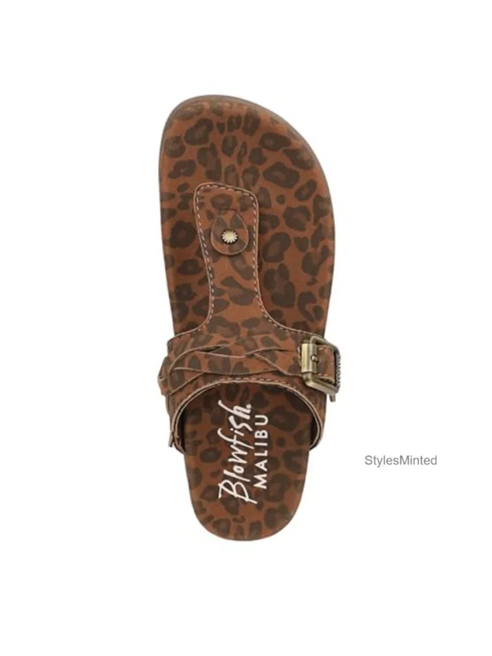 Women's Thong Sandals with Adjustable Buckle Strap, Faux Leather or Faux Suede